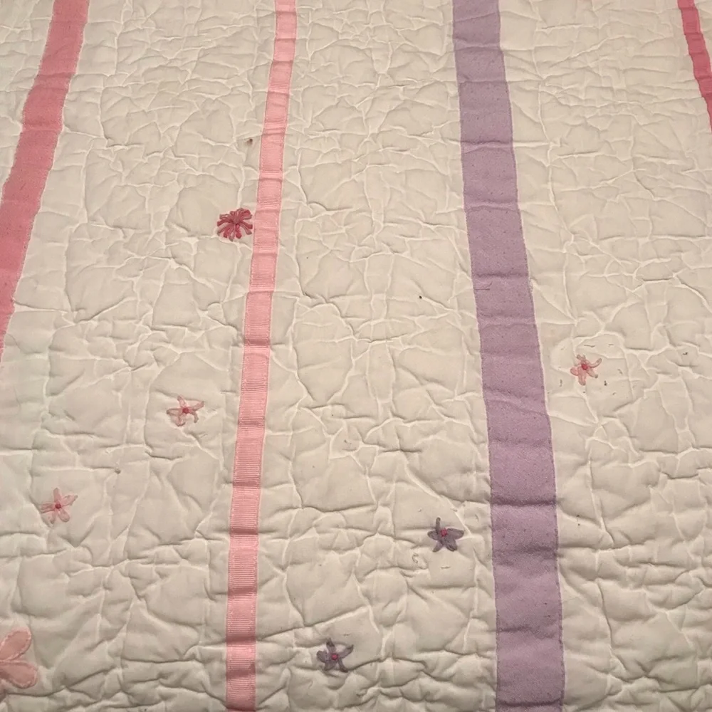 Pottery Barn Kids Rainbow Ribbon Floral Comforter